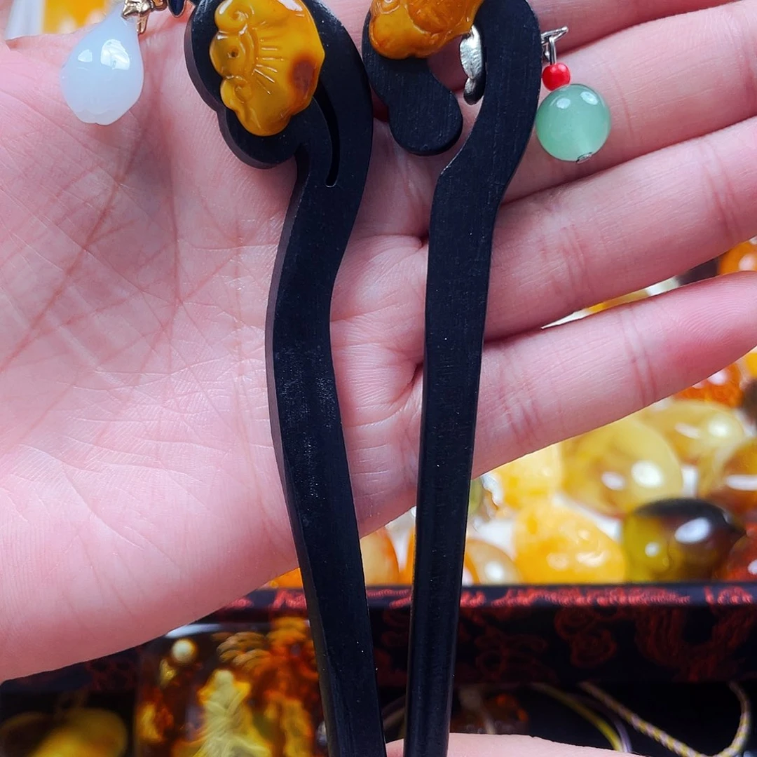 未镶嵌琥珀裸石发簪