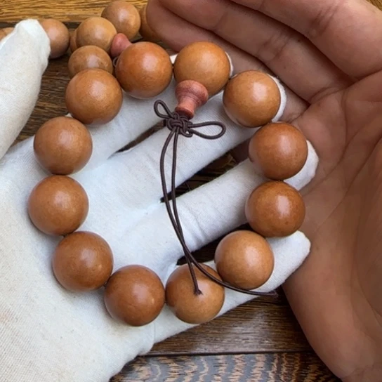 桃木全陈化老料把件串2.0微瑕串