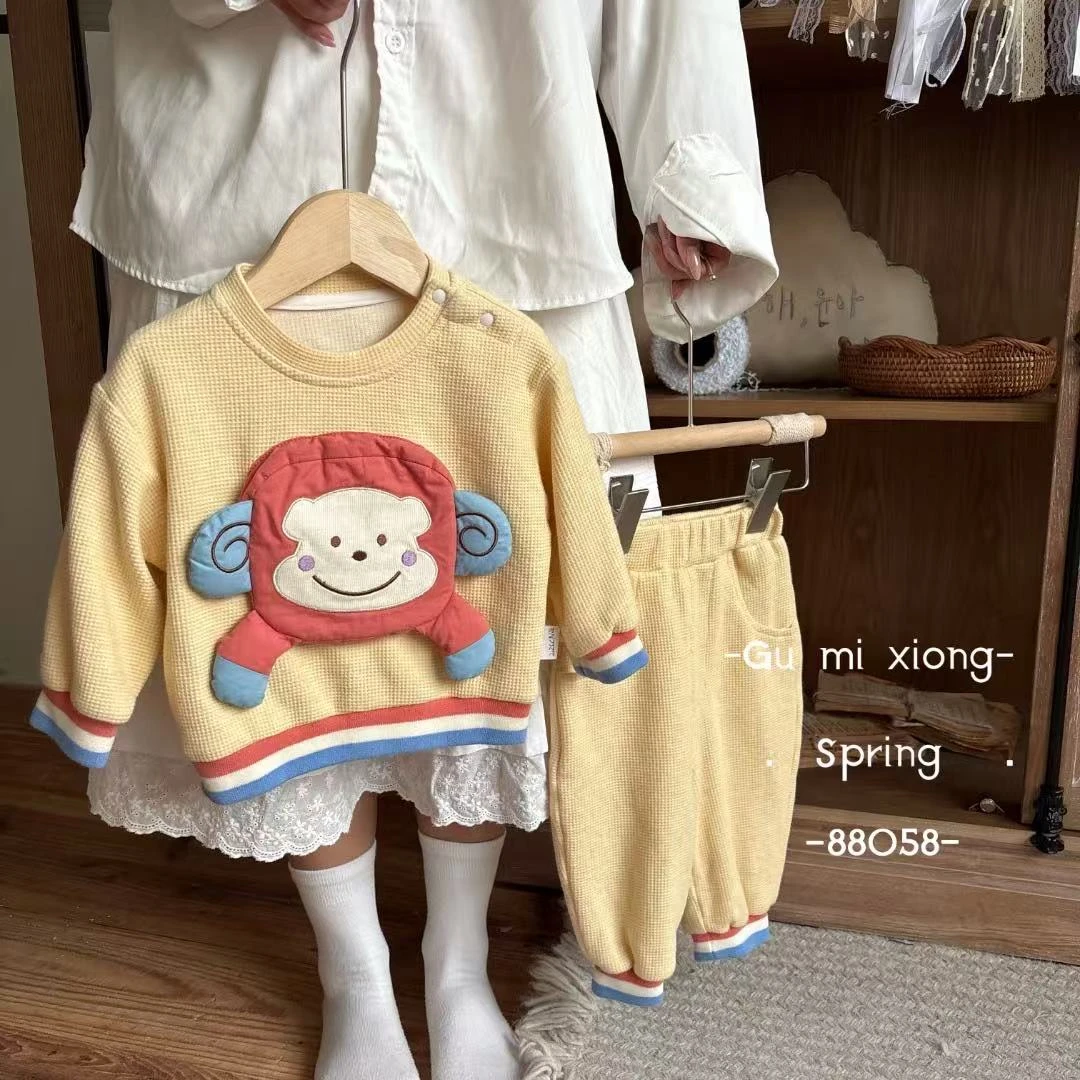 谷米熊-【小猴子刺绣88058】休闲套装（单层）