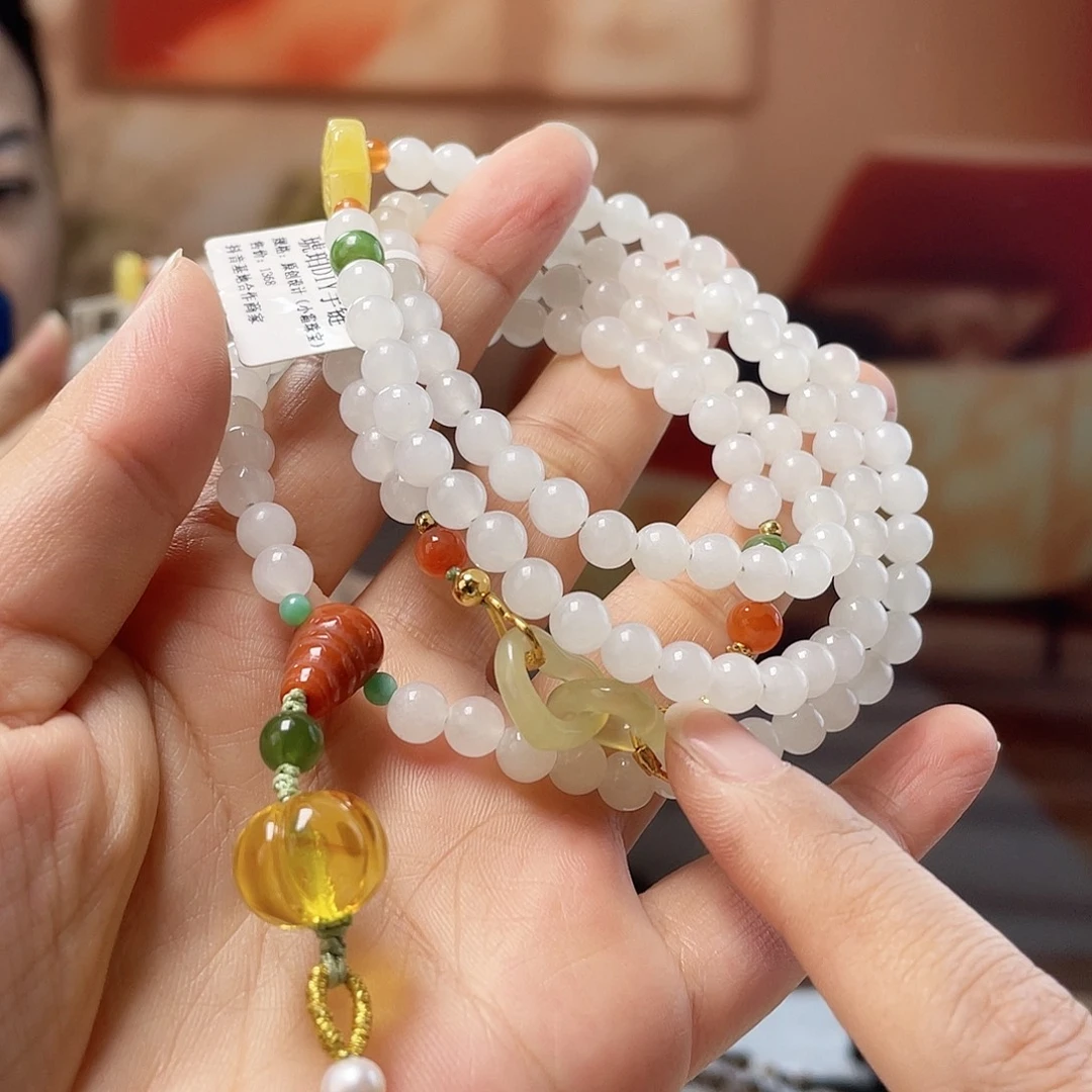 蜜蜡未镶嵌裸石蜜蜡手链