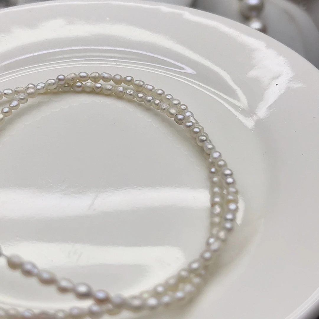 钛钢淡水珍珠项链