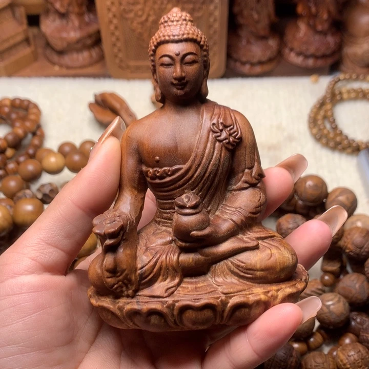 檀香木其他孤*老山檀香手把件瑕疵