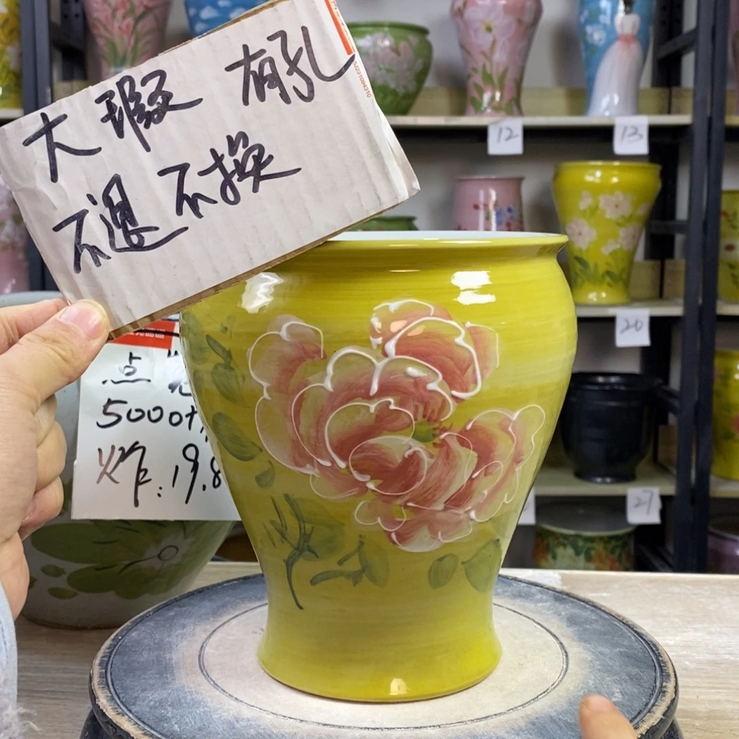 景德镇手工手绘陶瓷花盆