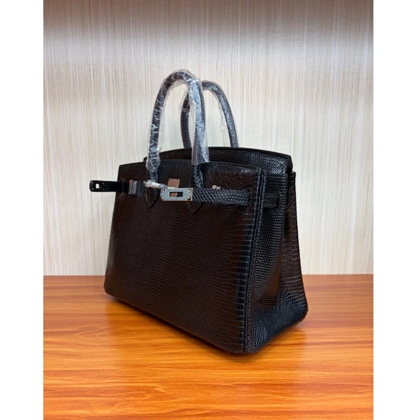 进口蜥蜴皮铂金25手工制作经典款时尚手提女包简约百搭