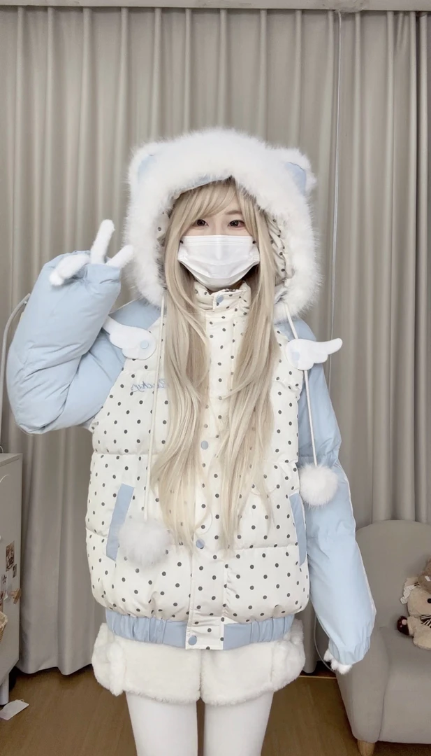 【波点小熊】冬季加厚日系小熊棉服面包服喵喵衣橱原创设计