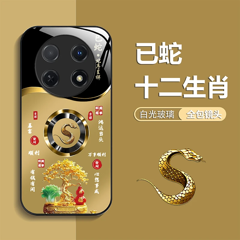 适用【华为畅享60X】手机壳轻奢生肖定制福禄树防摔保护套