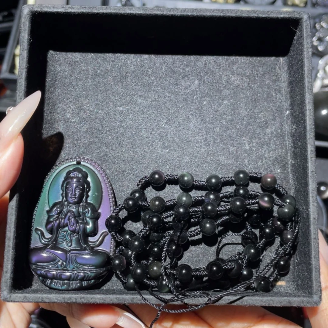 【闪购商品】未镶嵌黑曜岩吊坠(赠链)九*