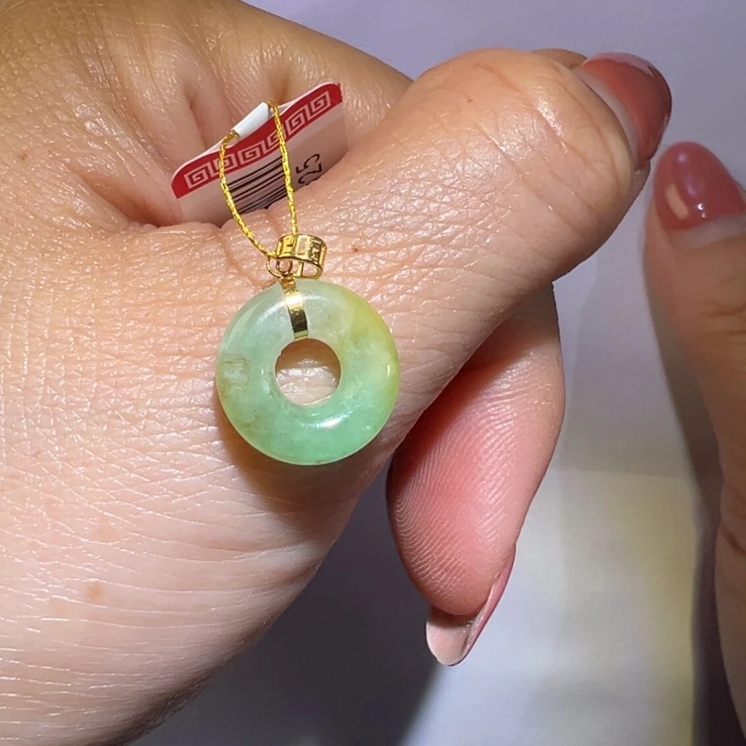 翡翠颈饰18K金镶嵌吊坠