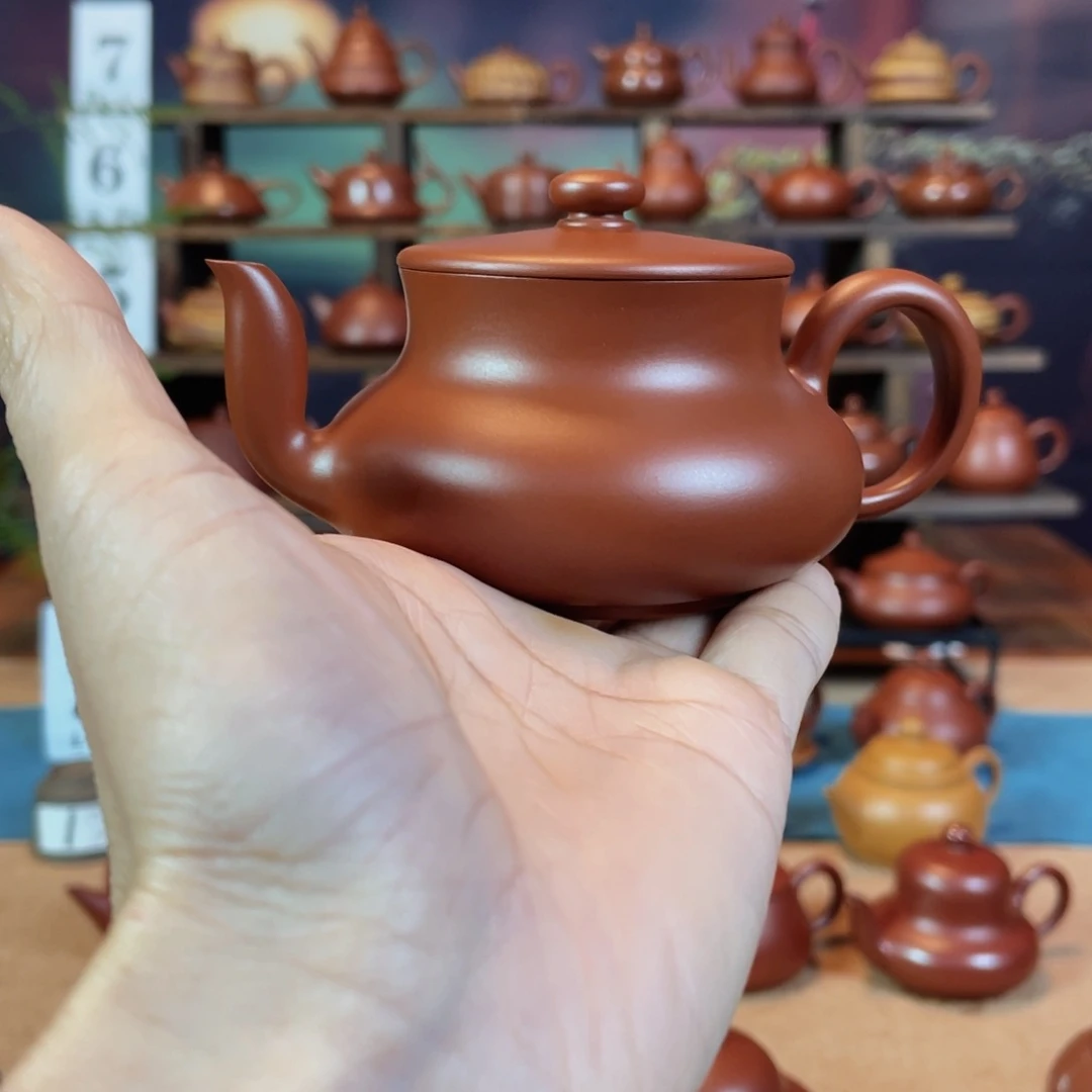 茶壶紫砂茗**心潮州手工手拉朱泥君德壶