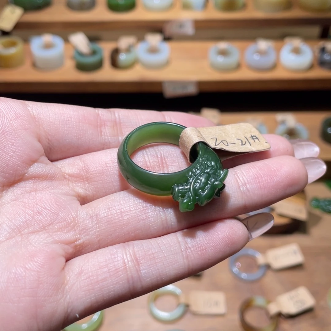 和田玉戒指未镶嵌明****呀19.5