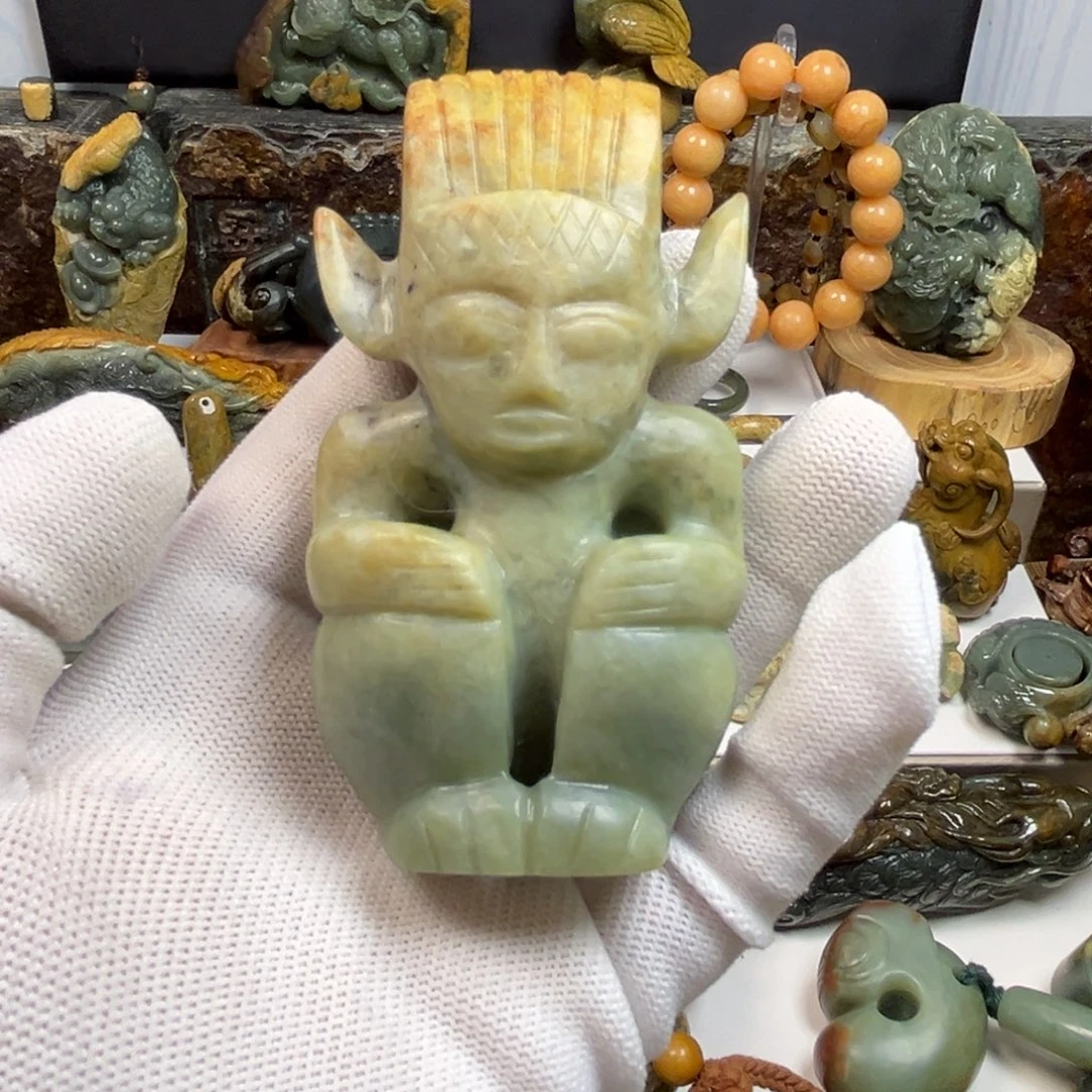 岫岩河磨玉（透闪石质玉）未镶嵌把件