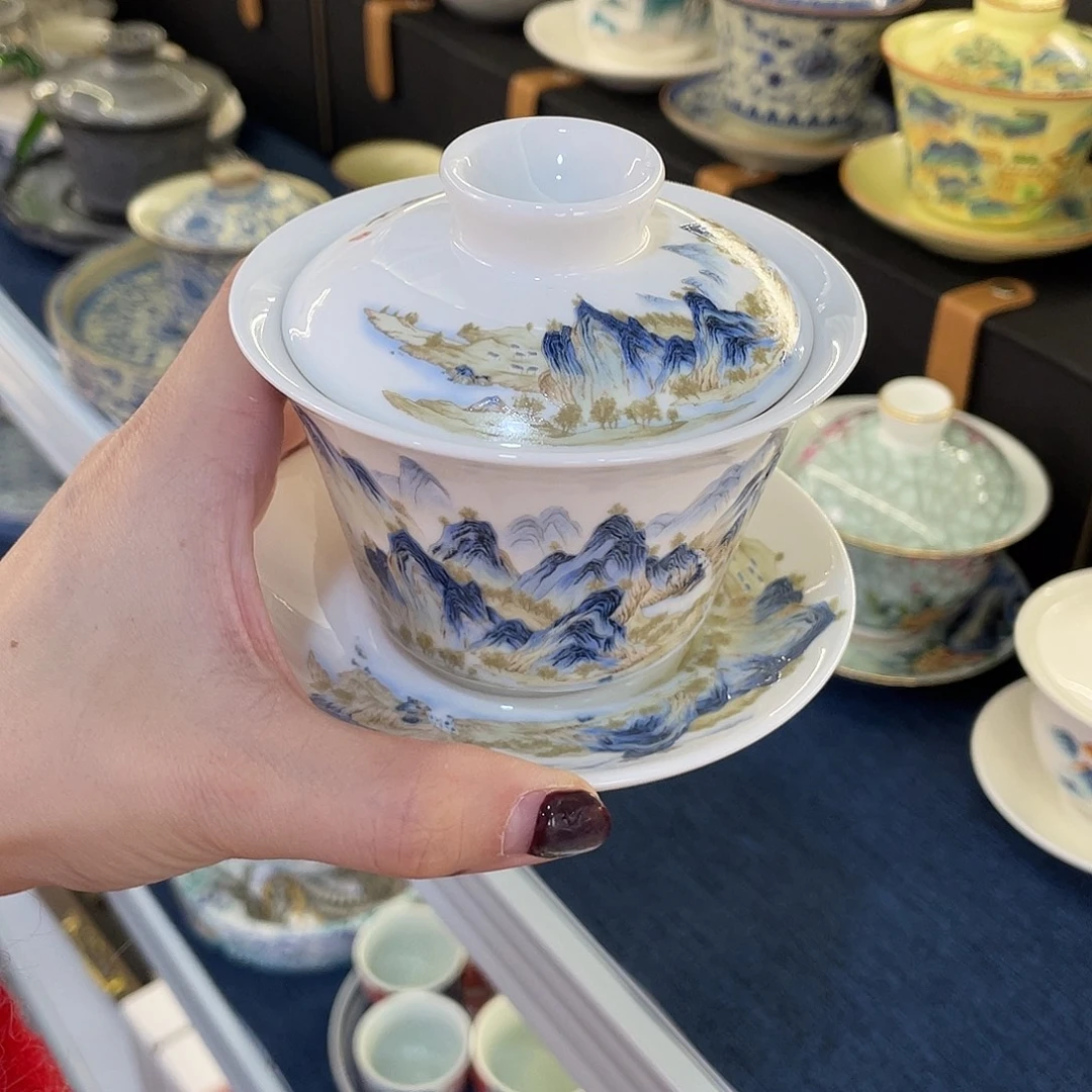 陶景德陶瓷盖碗茶具