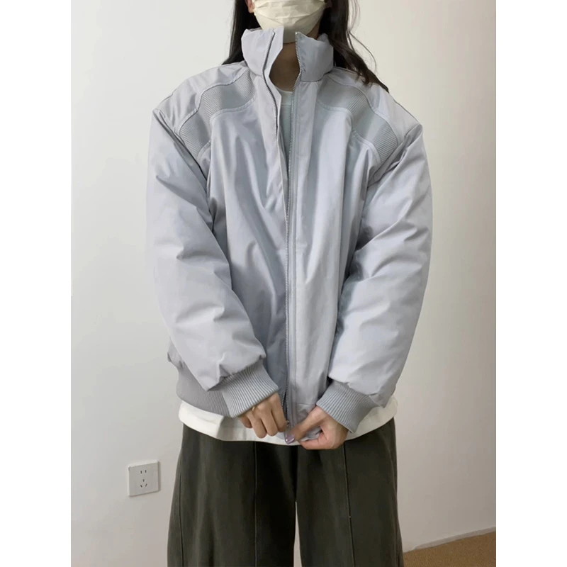 立领棒球服外套棉衣男秋冬季美式潮流情侣运动宽松休闲飞行员棉服