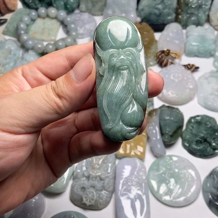 翡翠未镶嵌颈饰寿星62