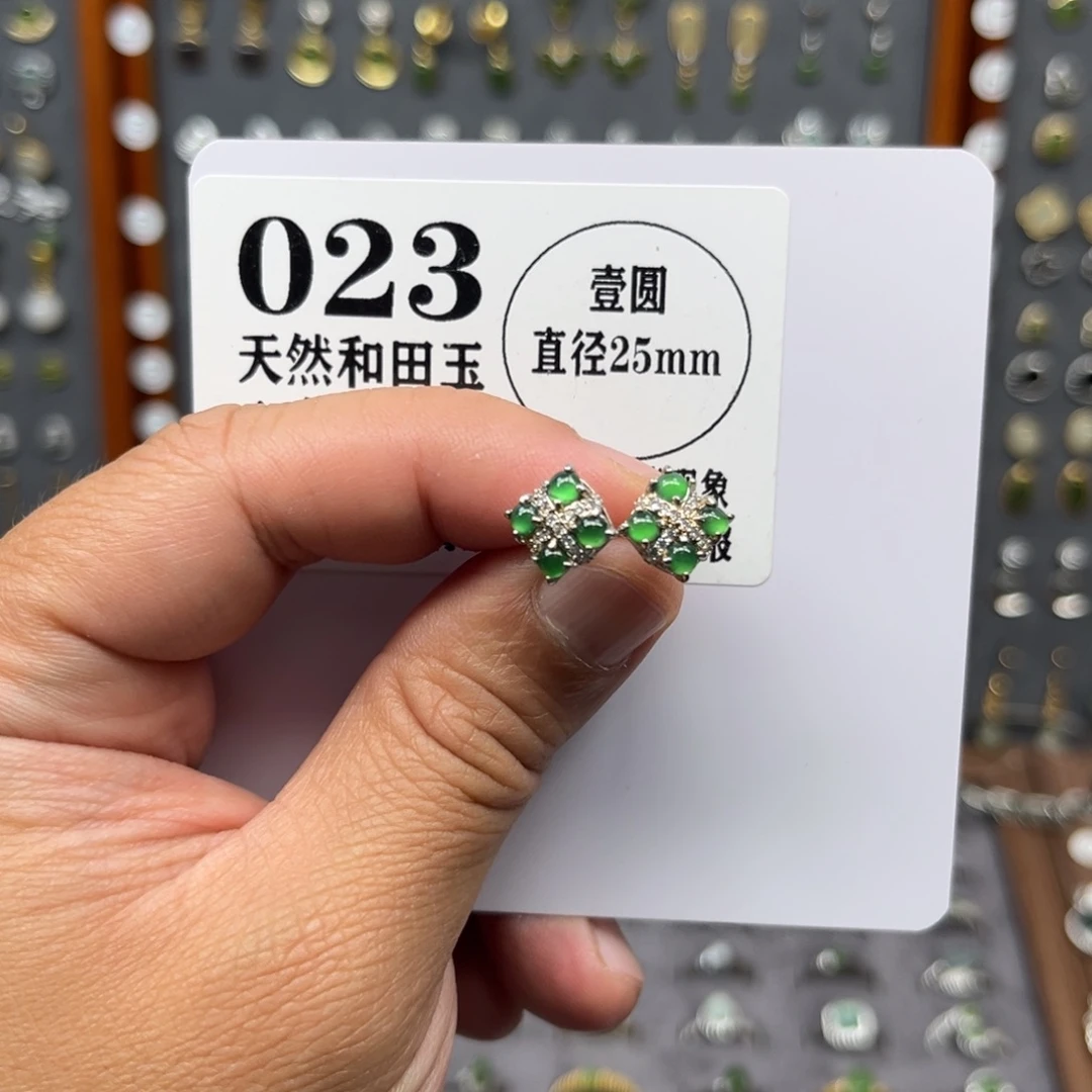 翡翠未镶嵌耳饰翡翠023