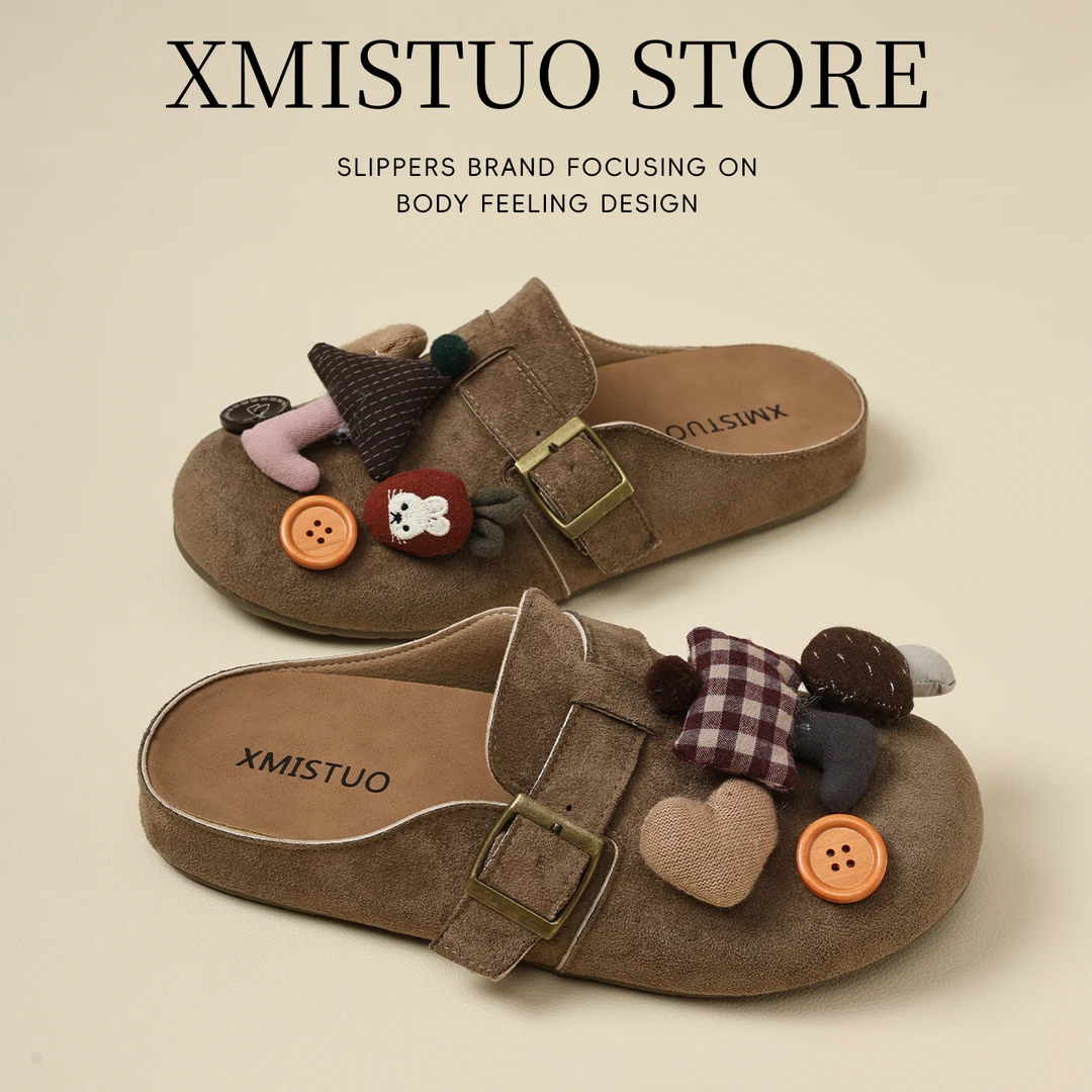 厚底勃肯鞋女2025秋冬新款外穿时尚百搭软底包头拖鞋防滑家居拖鞋