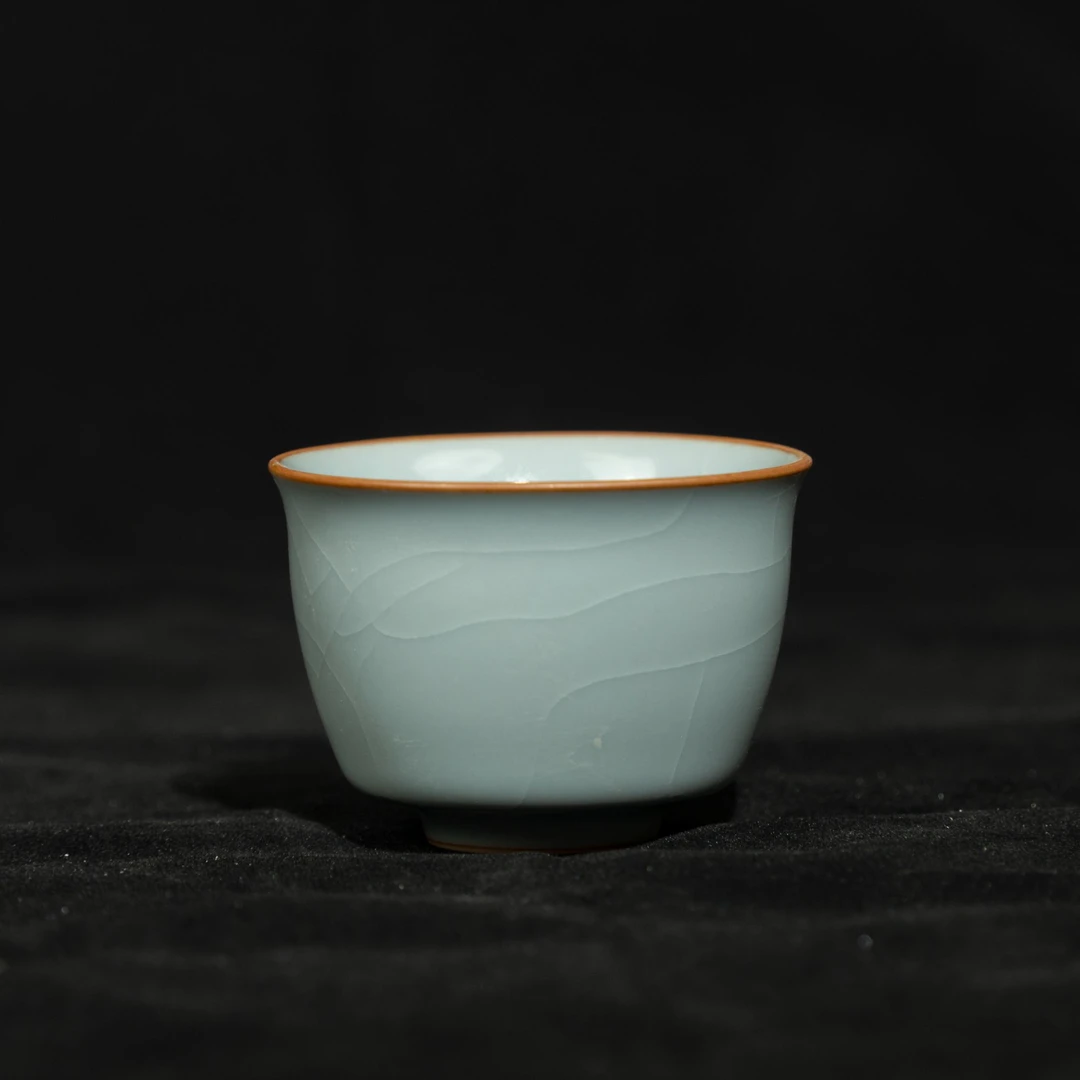 R017高档开片冰裂汝窑缸杯陶瓷主人杯功夫茶用品茗杯