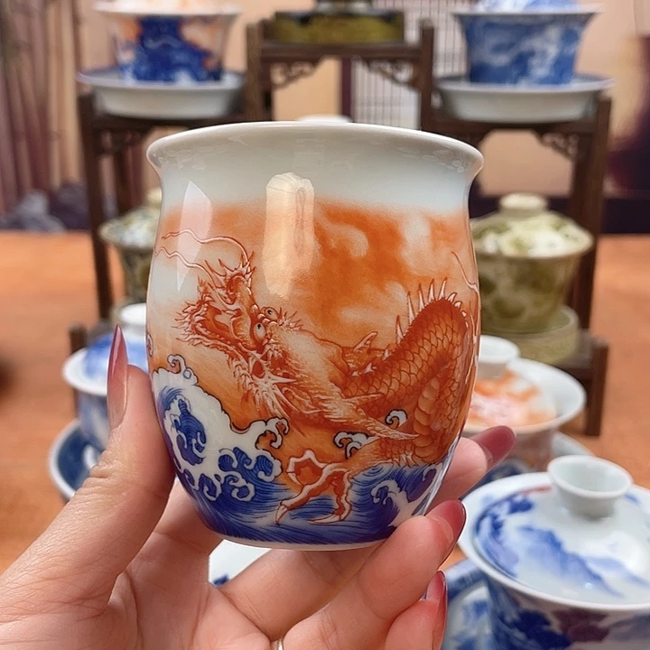 摆件陶鱼化龙公道杯