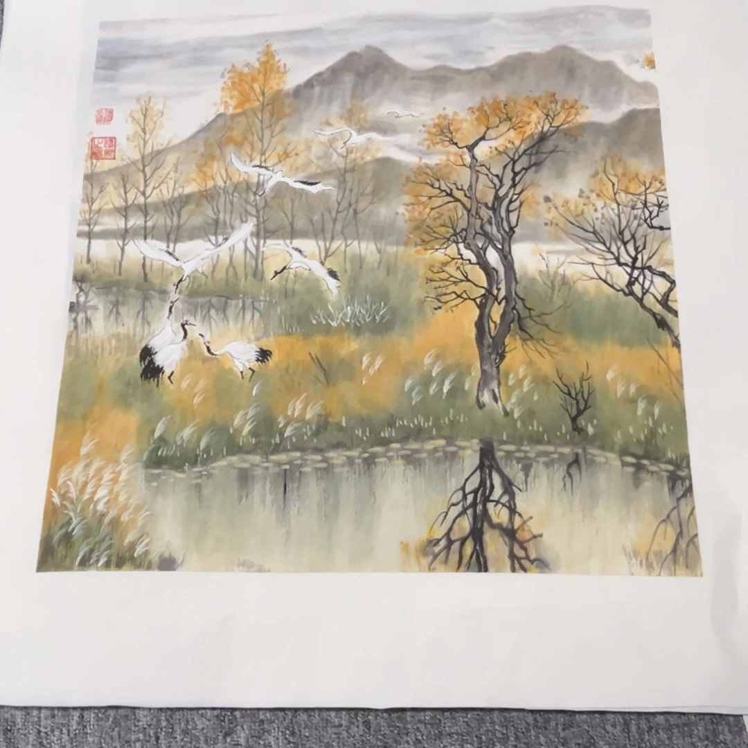 国画绘画作品多次参加全国50.50