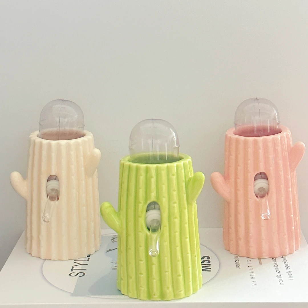 创意仙人掌喂水器金丝熊小宠水壶水樽饮水器防漏自动出水滚珠水壶