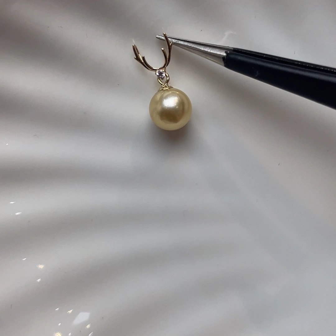 吊坠(不含链)海水珍珠18K金镶嵌