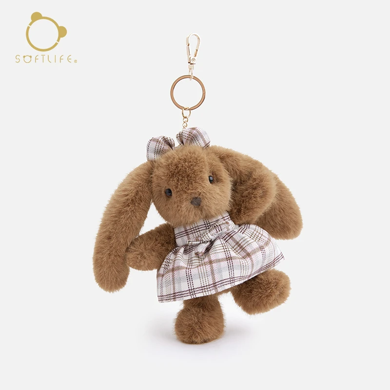 softlife可爱包包挂饰小兔子公仔毛绒玩偶包挂车挂件生日礼物女孩