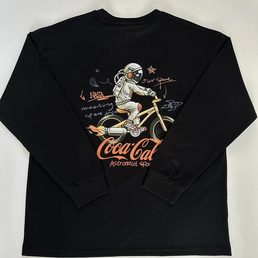 新款潮流圆领套头t恤男童中大童运动打底衫潮流潮宇航员ins