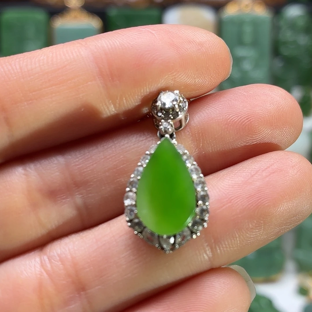 和田玉银S925镶嵌颈饰