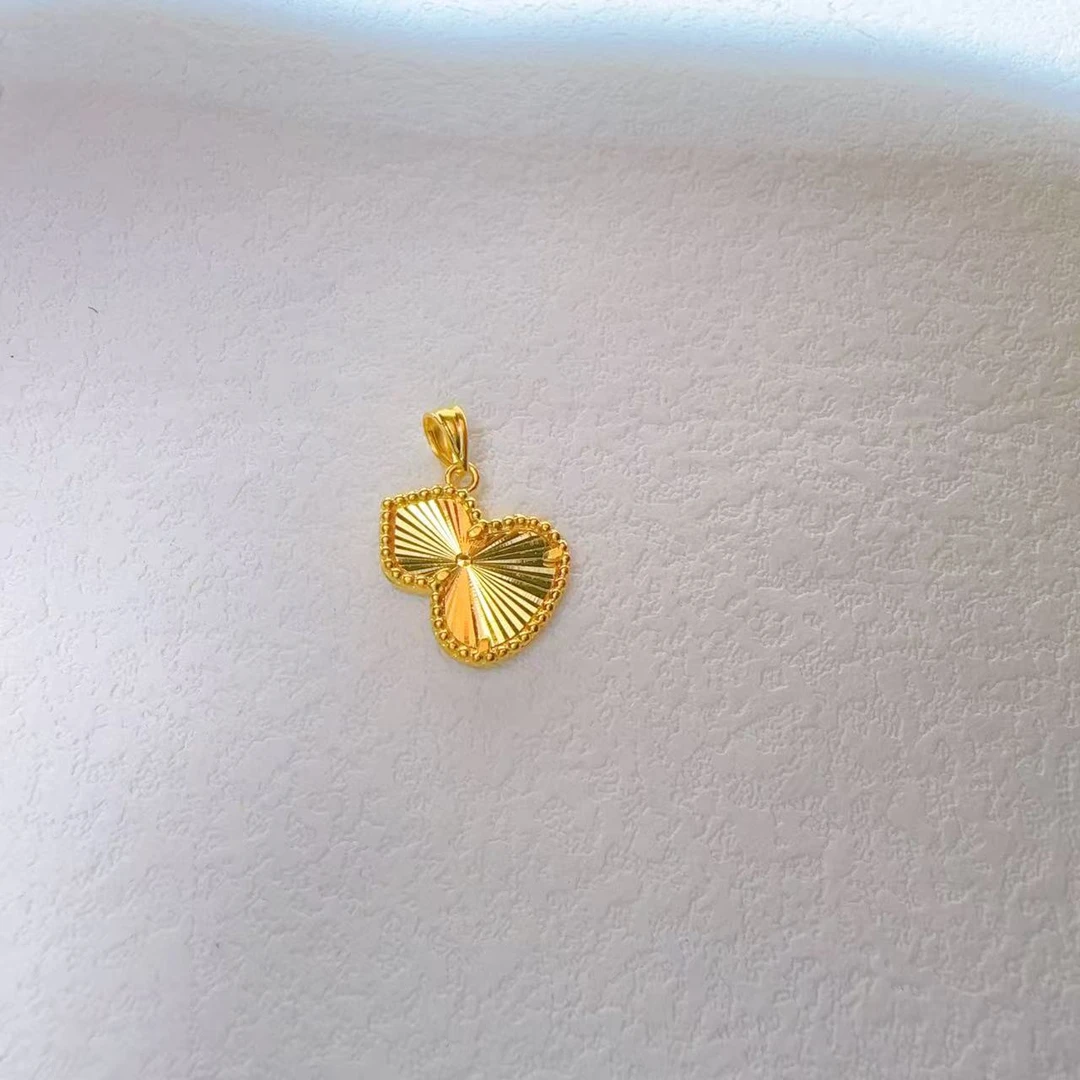 足金镭射双面斜挂葫芦吊坠/克数±0.01