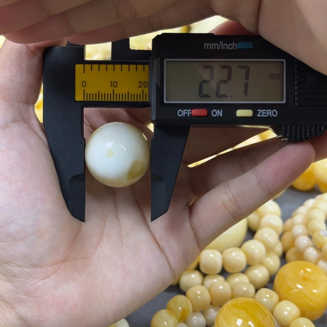 琥珀未镶嵌手串单珠圆珠