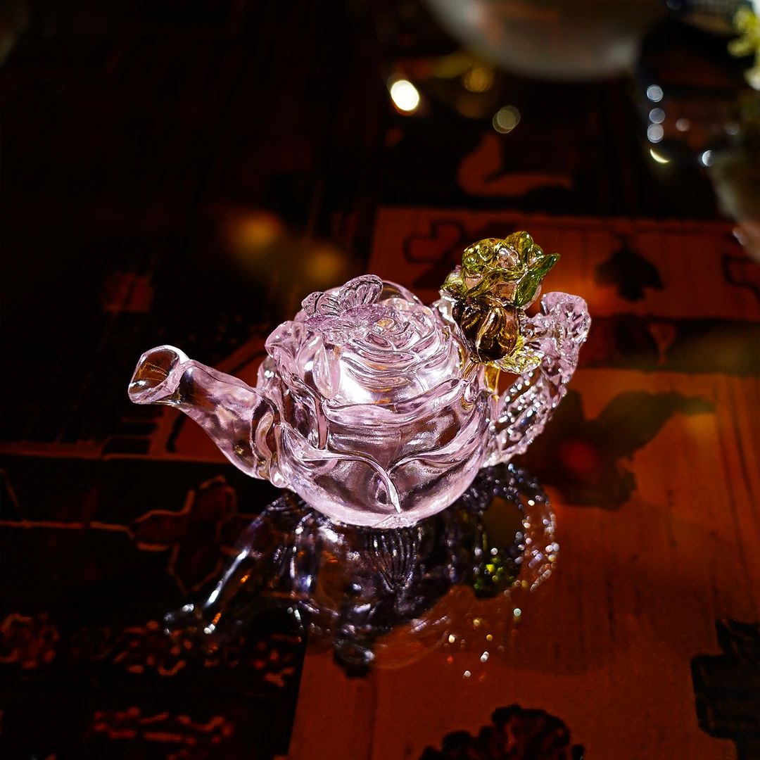 【本尼家】LL12非遗好物琉璃艺术品壶创意家居装饰摆件-蝶恋花壶