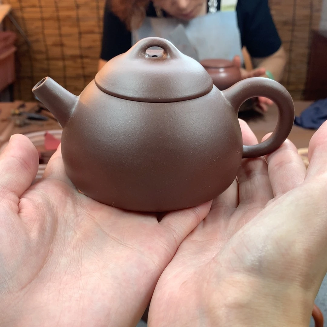 紫砂茶壶半瓢 230cc 紫泥 周宜君