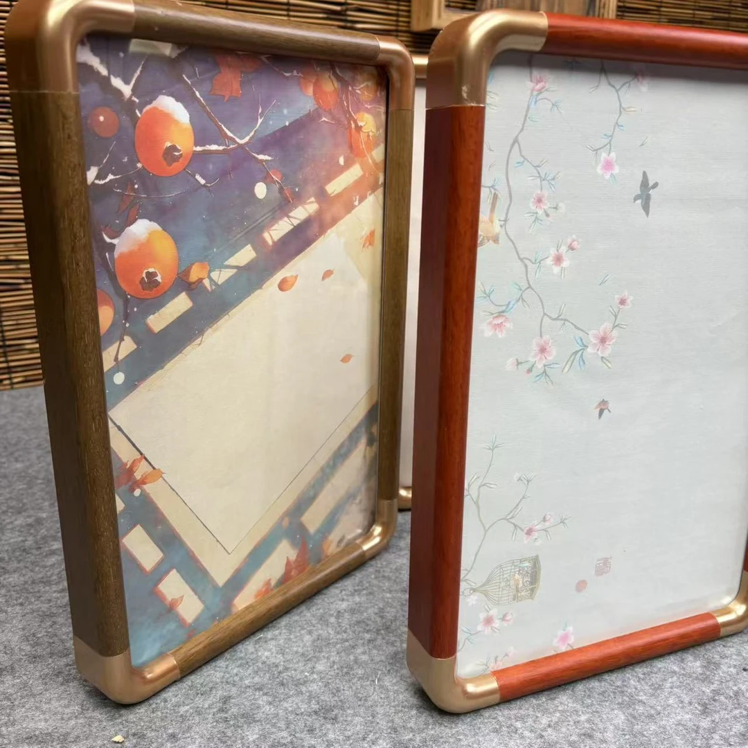 20X34 弹珠款 （直/圆）中式风实木装裱字画宣纸国画空白画框