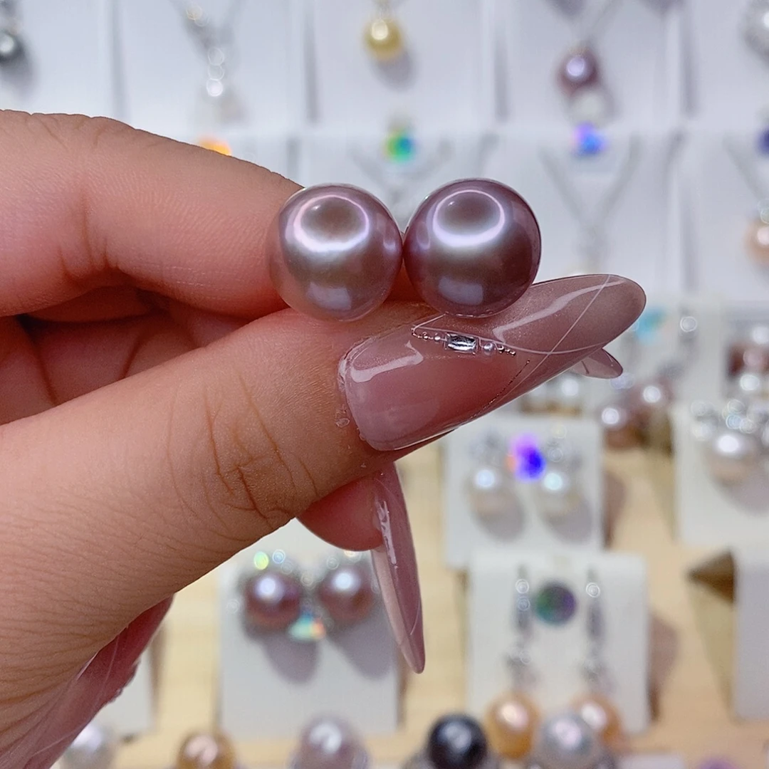 可***乐耳饰淡水珍珠银S925镶嵌