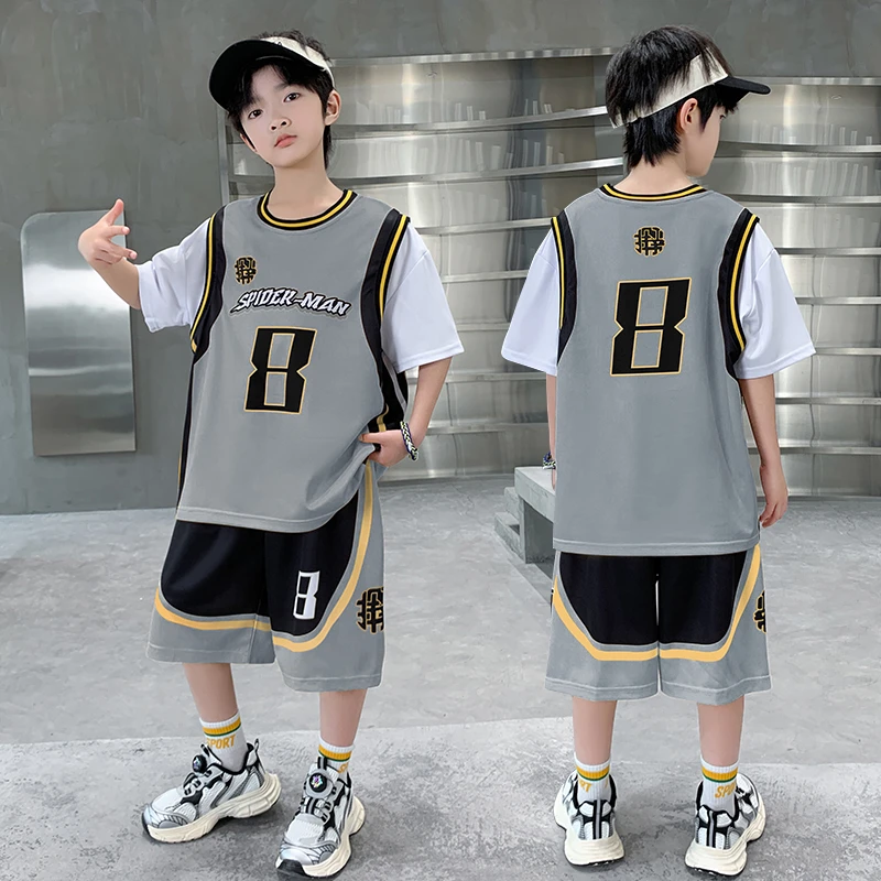 男童篮球服套装8号男孩运动速干衣夏季男学生锻炼球服8号儿童球衣