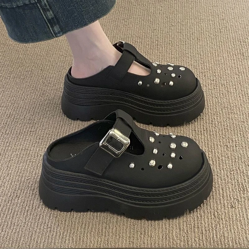 勃肯包头拖鞋女外穿半托2025春夏韩版复古悦丽公主