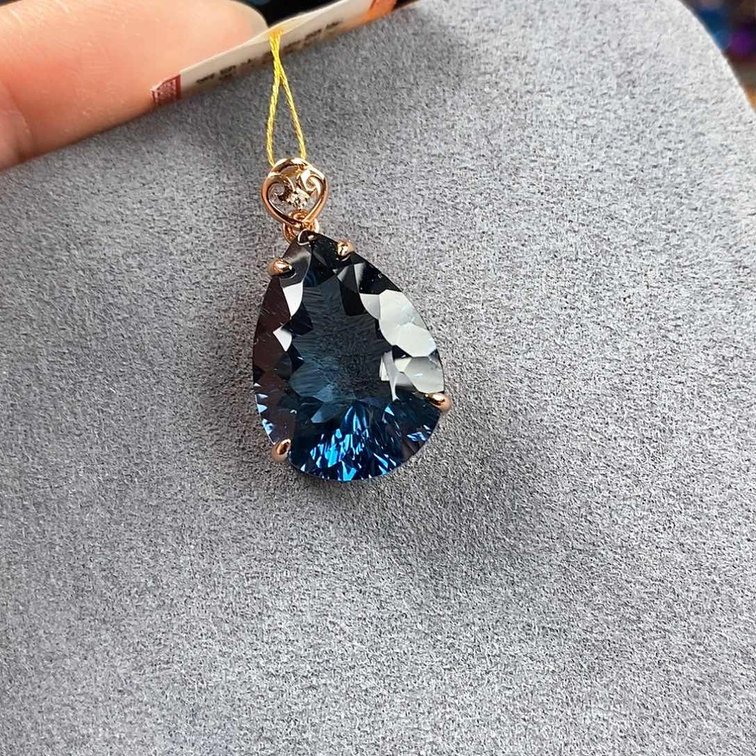 托帕石吊坠(赠链)银S925镶嵌