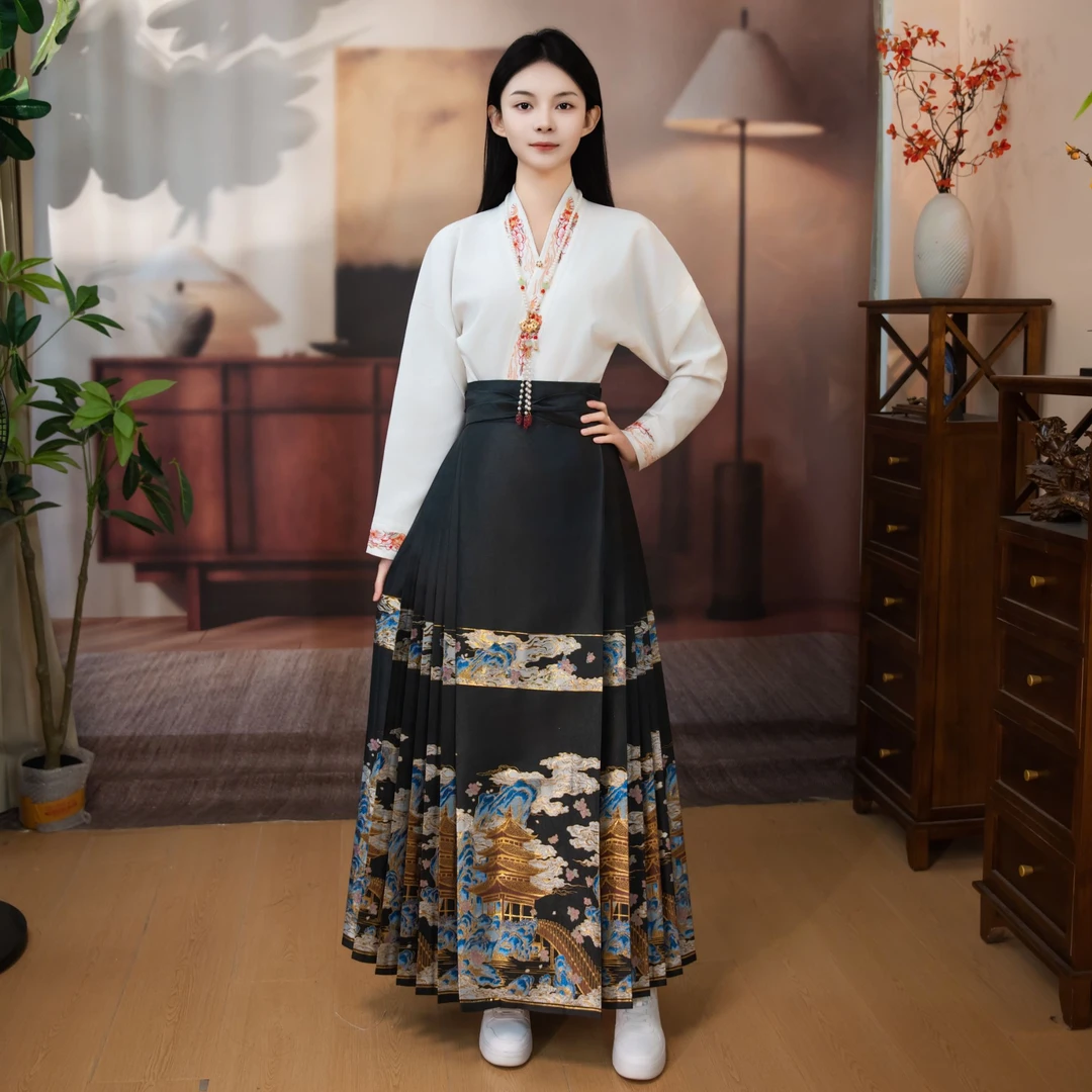 大好河山】国风日常明制传统古风中式马面裙女装汉服正版