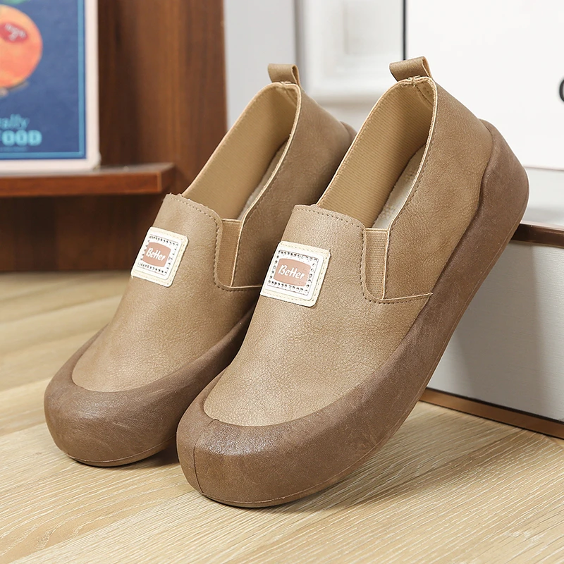 秋季新款女鞋复古中口平跟四季通用单鞋防滑鞋子女ins潮牌百搭