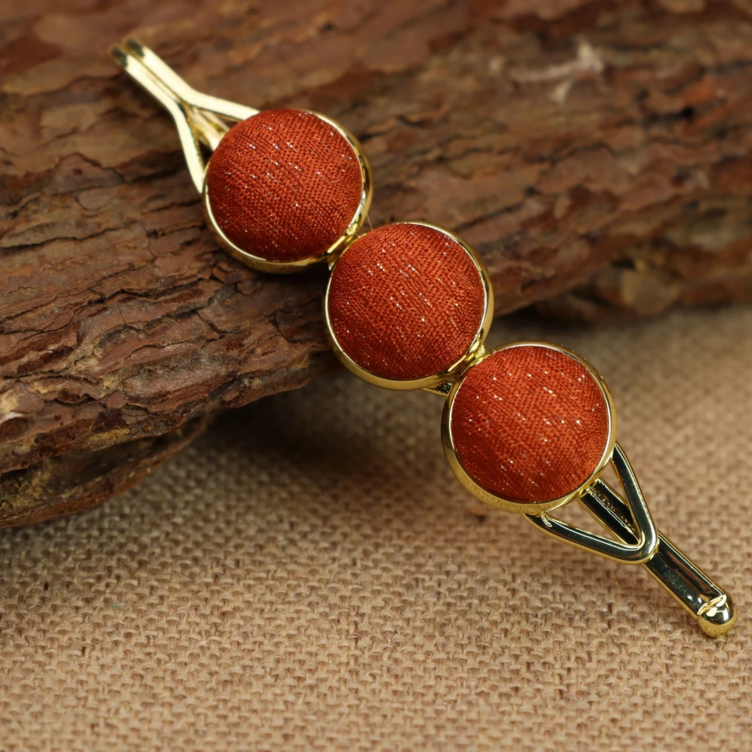 【落霞】非遗纯手工制作晚霞豆豆发夹古风可爱日常百搭气质手工