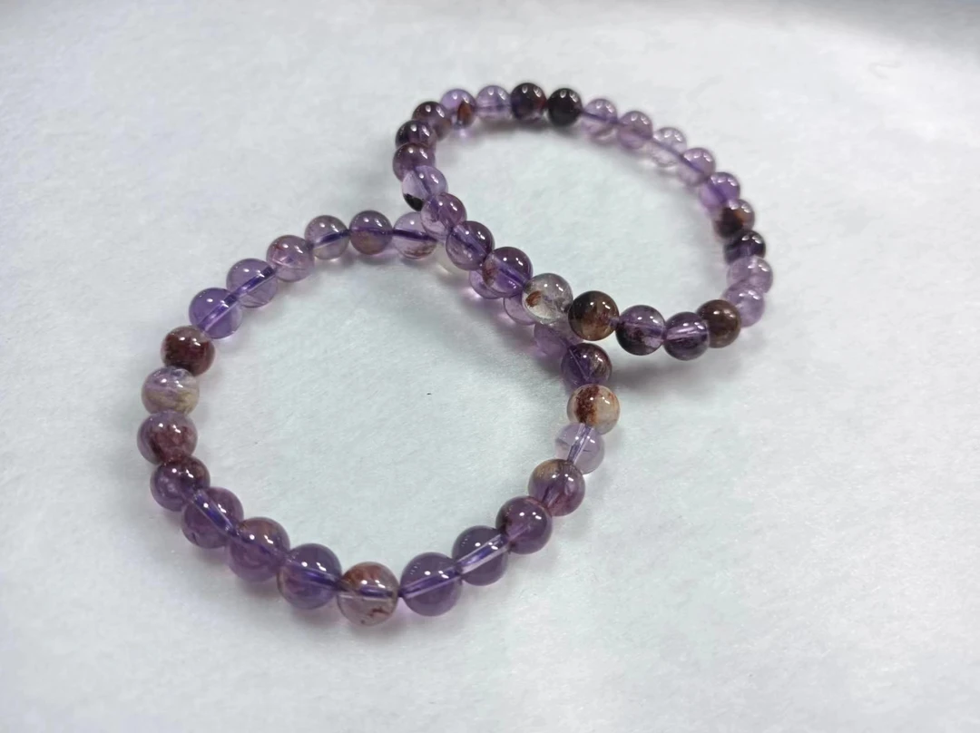 【康康严选】紫幽灵水晶单圈手串Y5【多样性发其一】约7mm+