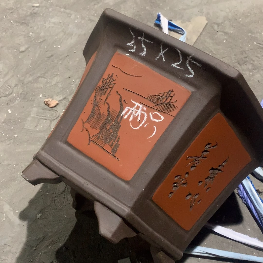 紫砂宜兴紫砂花盆，现货发