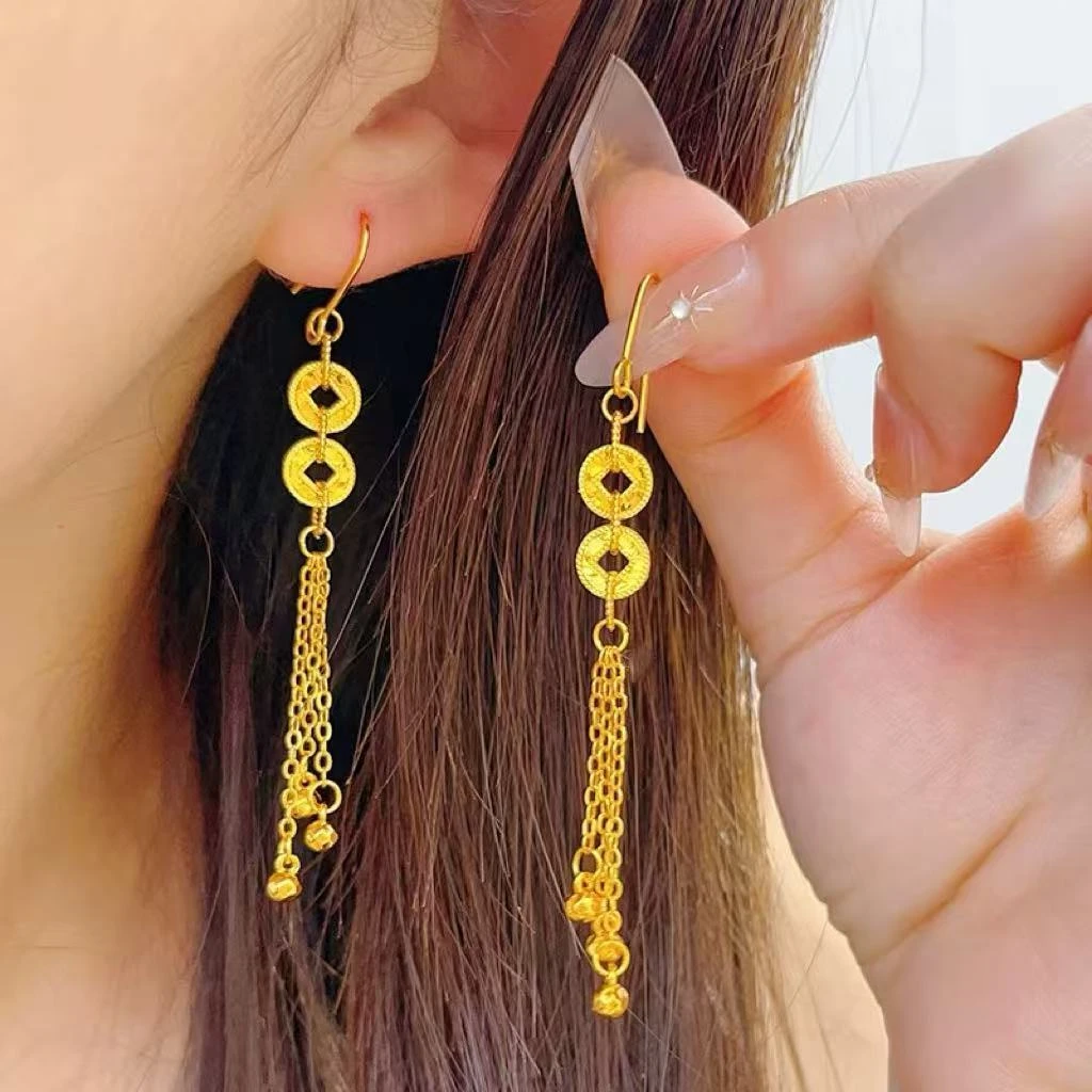 古法传承五帝钱耳线