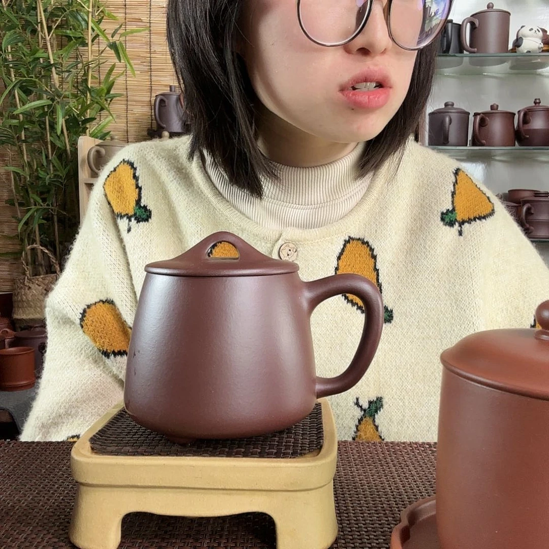 紫砂茶杯中槽清精品石瓢办公杯480CC