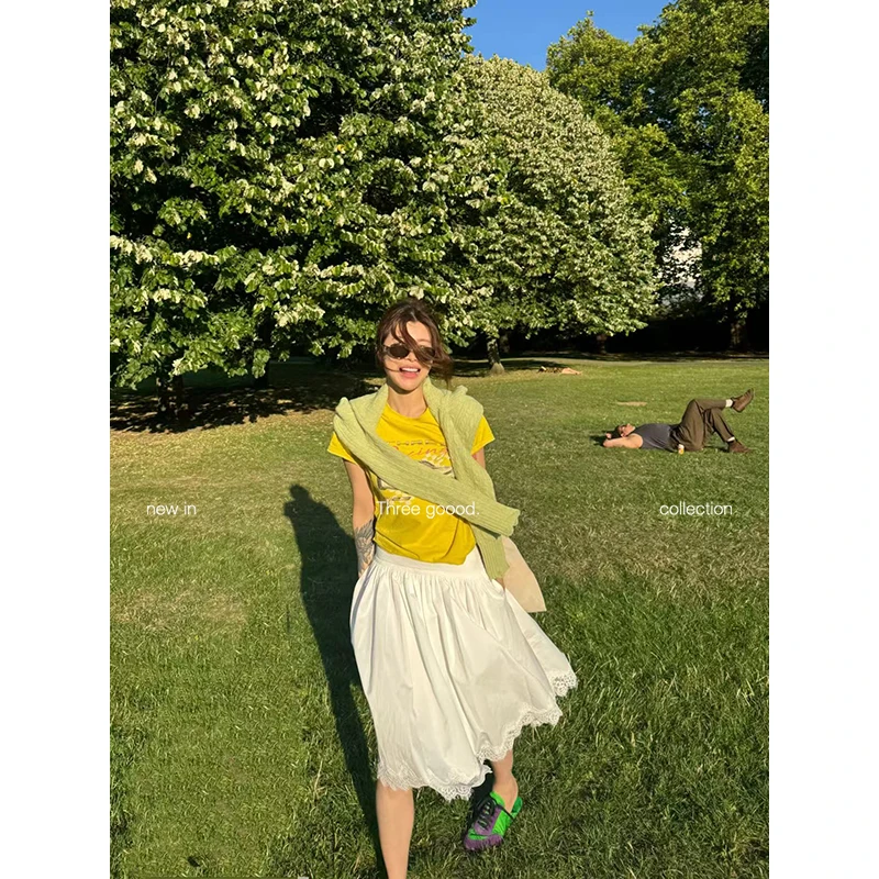 THREE GOOOD/三吉 潮酷轿车字母印花T恤休闲宽松短袖女Y725Y11406