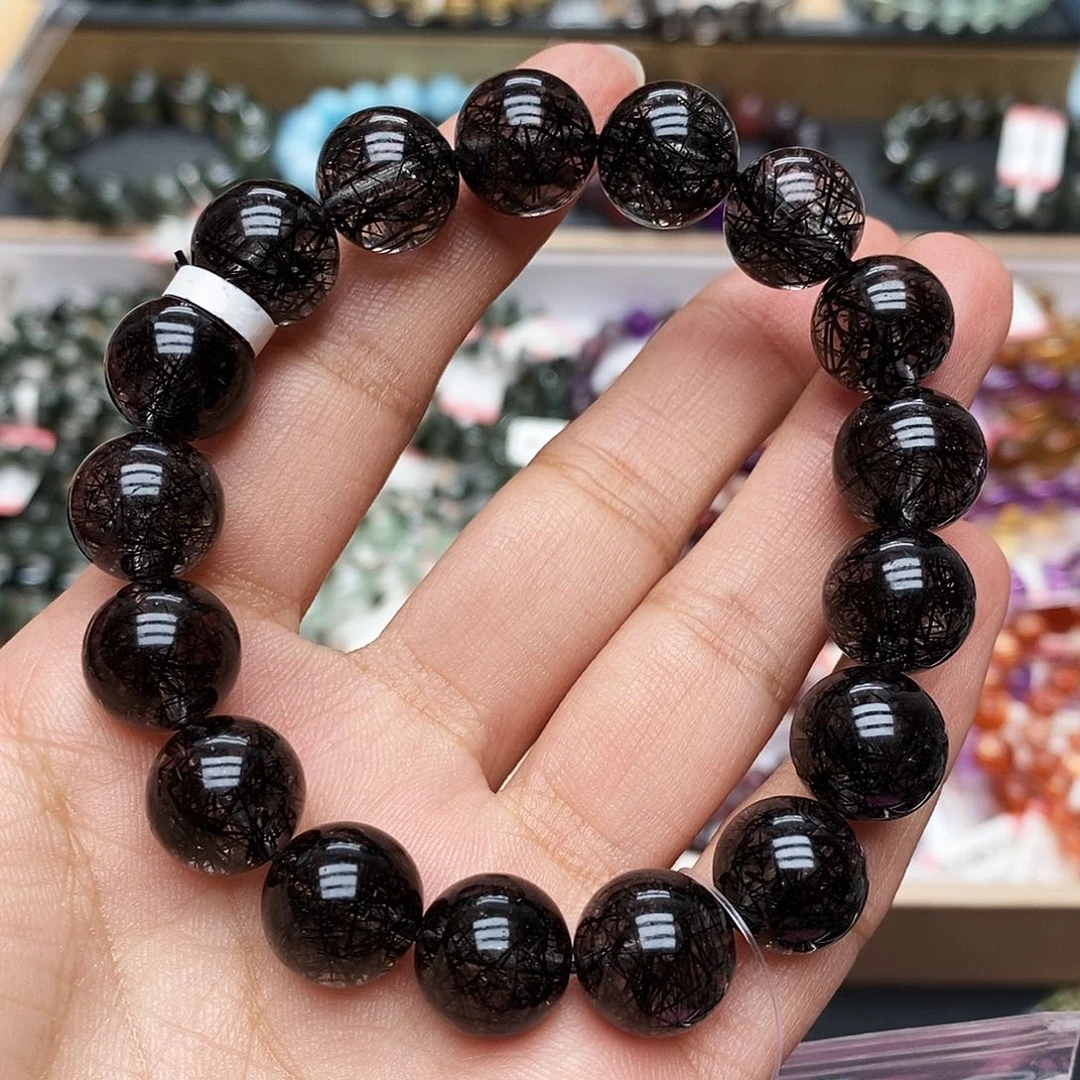 未镶嵌手链水晶透体蕾丝发黑发晶12m+ J745