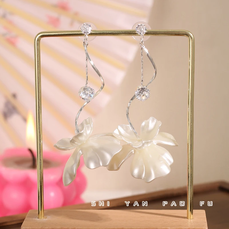 铜合金锆石耳饰 「那年花开」小众时尚仙气花朵灵动气质耳环耳坠女