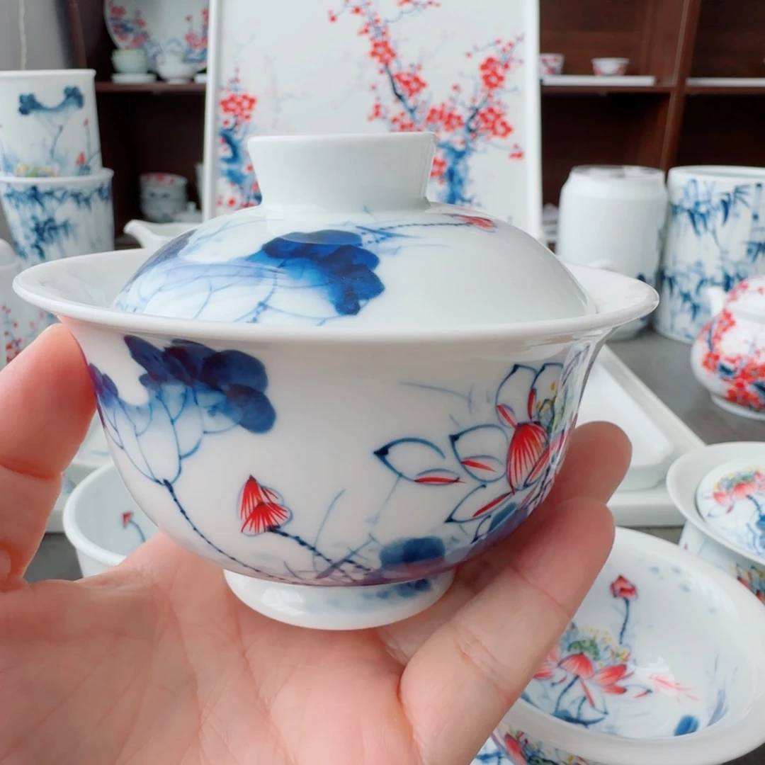 景德镇釉下青花五彩手绘