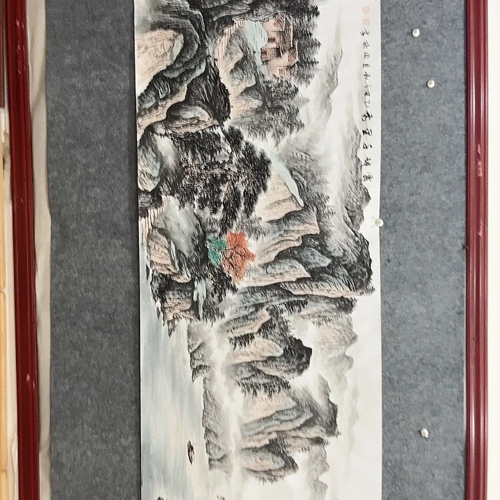 国画手绘国画云峰千里秀