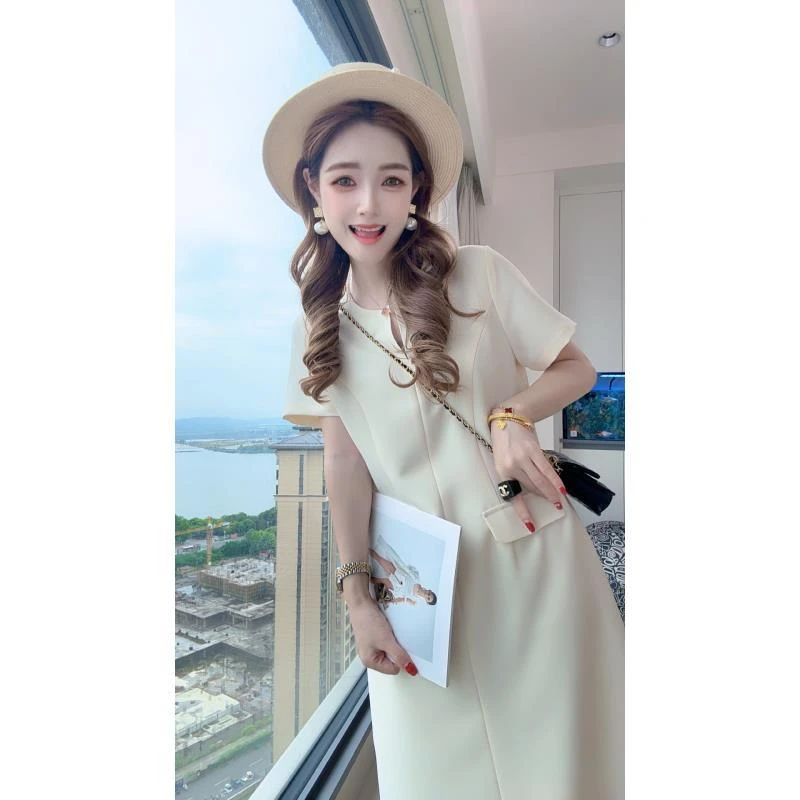 【泡芙小姐】新款时尚气质减龄夏季收腰显瘦a字连衣裙LW26001